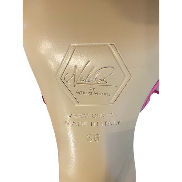 Nalebe Dimante PVC Pumps Bow Crystal Embellished Ankle Strap Square Top Pink 36 - Picture 13 of 16